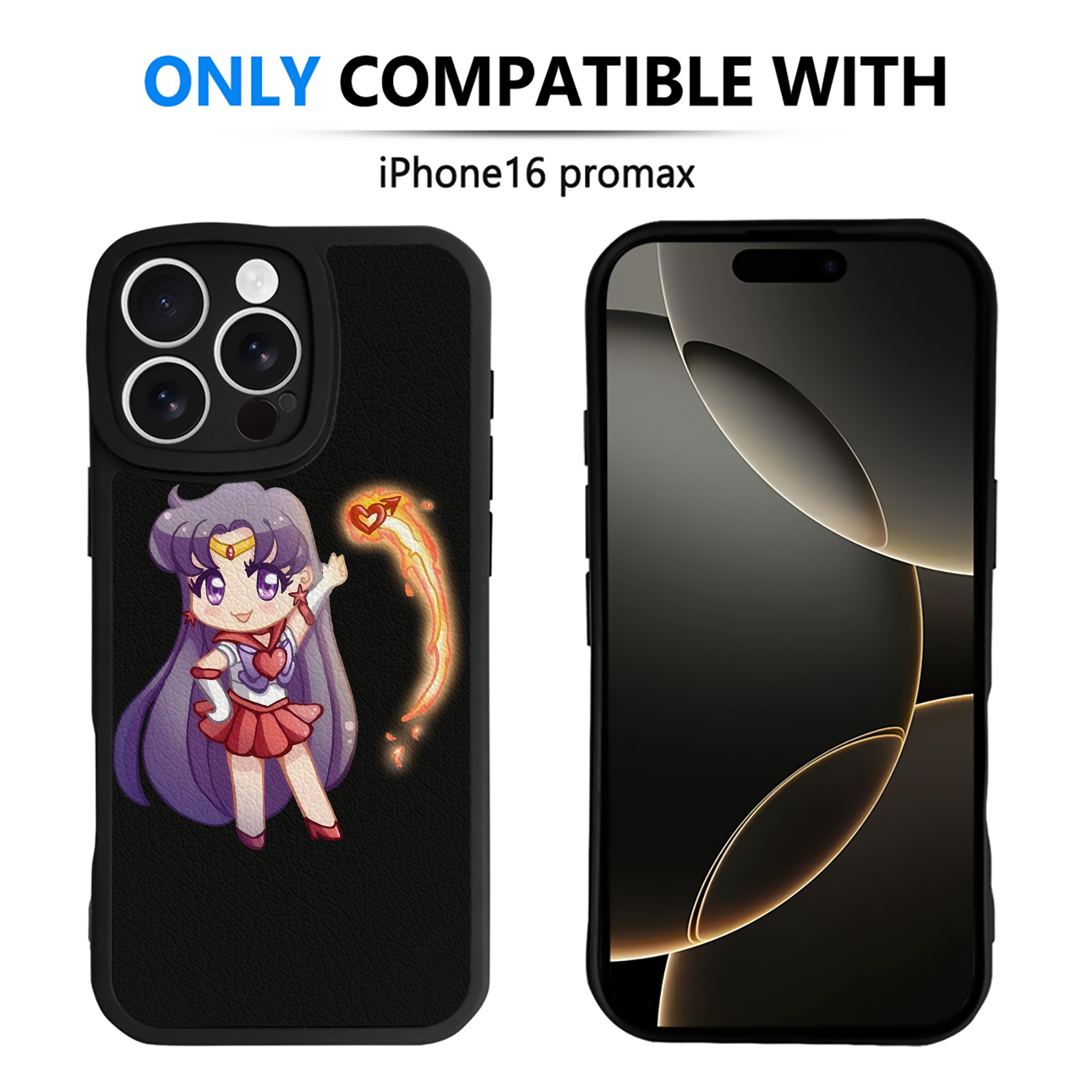 （画像用） 美少女戦士セーラームーン 火野レイ ひの レイ Sailor Moon Hino Rei （セーラーマーズ,Sailor Mars） 【iPhone 16シリーズ対応】シリコンスマホケース（レザー調） 材質：シリコン